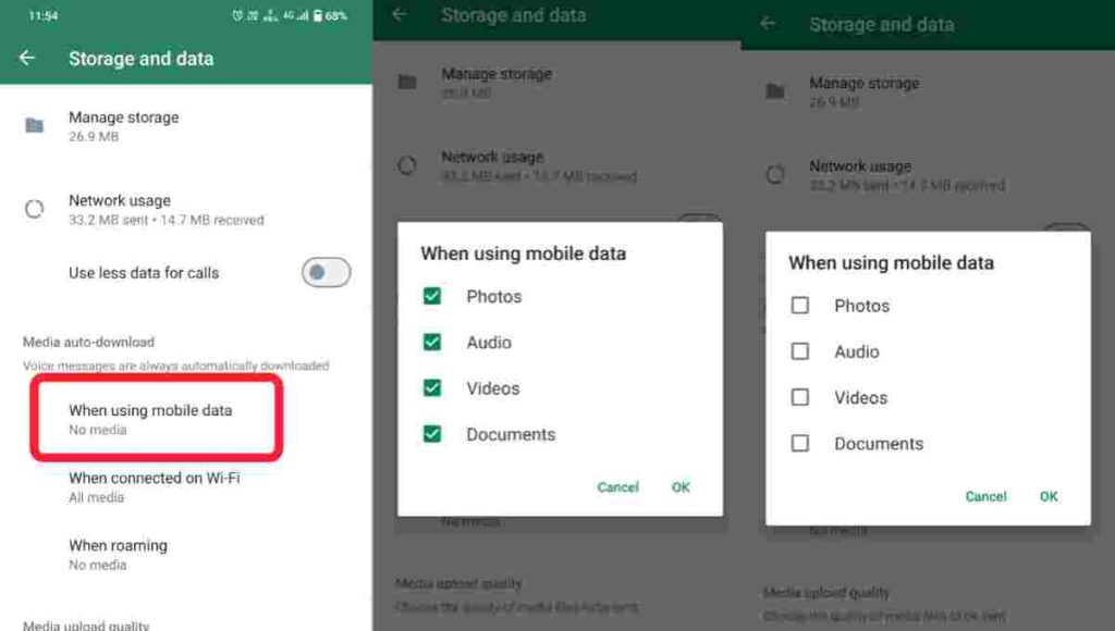 How to Save Mobile Data in WhatsApp step 2